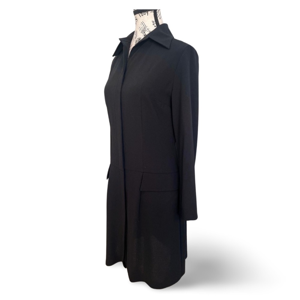 🇨🇦 Vintage 90s Club Monaco Black Shirt Dress Minimalist Size Small - Picture 3 of 6